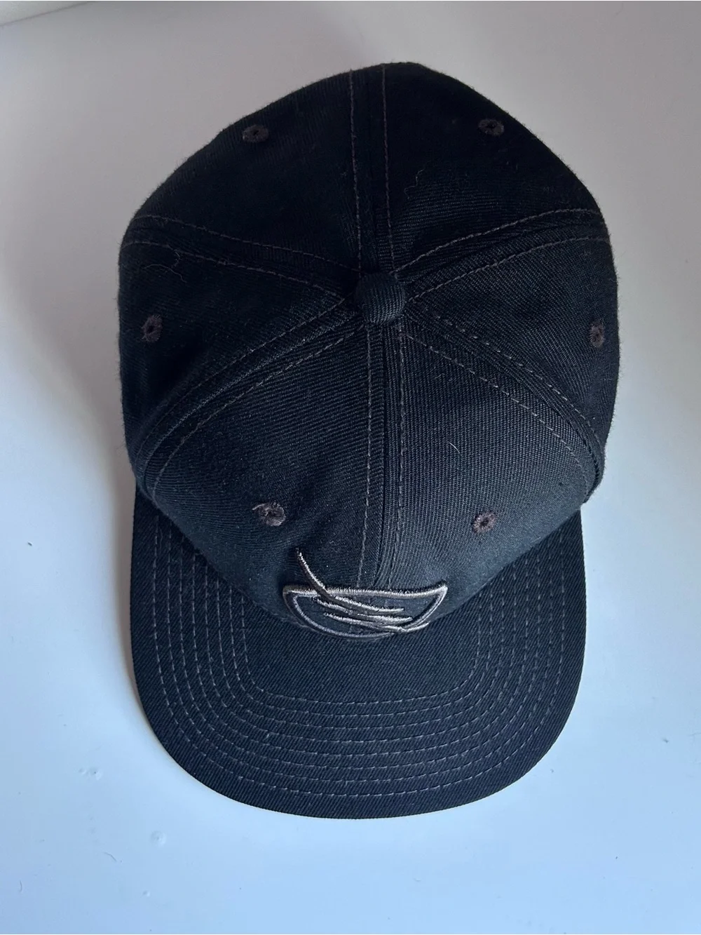Black Embroidered Snapback Cap with Lightning Logo